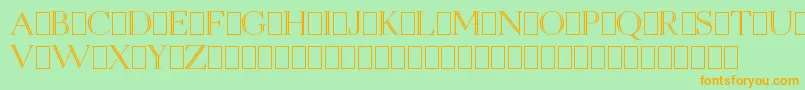 フォントOpenEgmontKapitalenDemo – オレンジの文字が緑の背景にあります。