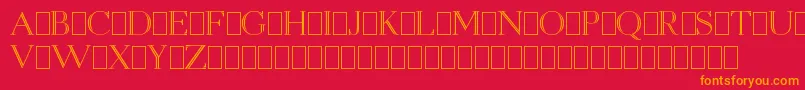 フォントOpenEgmontKapitalenDemo – 赤い背景にオレンジの文字