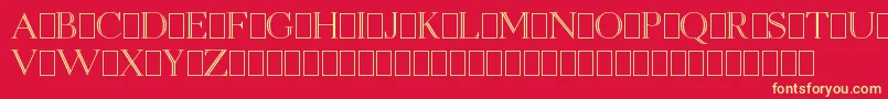 OpenEgmontKapitalenDemo-fontti – keltaiset fontit punaisella taustalla