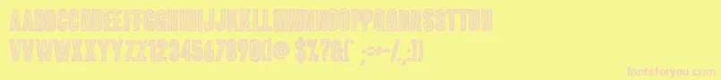 ColunaSketch-fontti – vaaleanpunaiset fontit keltaisella taustalla