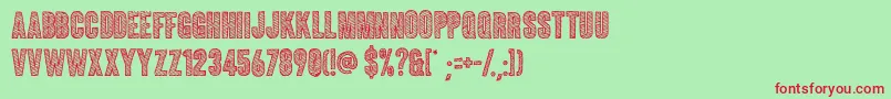 ColunaSketch Font – Red Fonts on Green Background