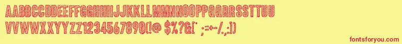 フォントColunaSketch – 赤い文字の黄色い背景
