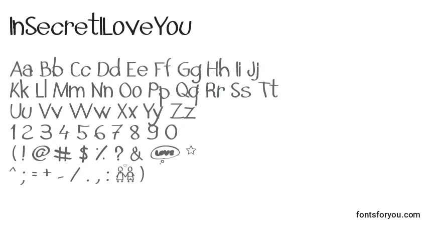 InSecretILoveYou Font – alphabet, numbers, special characters