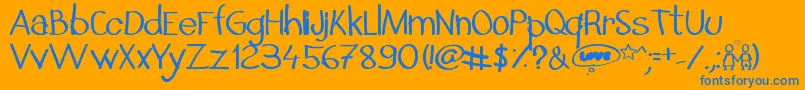 InSecretILoveYou Font – Blue Fonts on Orange Background