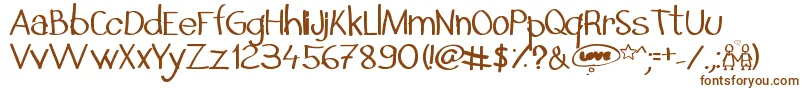 Шрифт InSecretILoveYou – коричневые шрифты на белом фоне