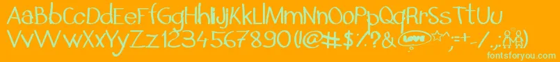 InSecretILoveYou Font – Green Fonts on Orange Background