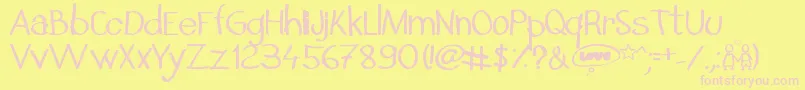 InSecretILoveYou Font – Pink Fonts on Yellow Background