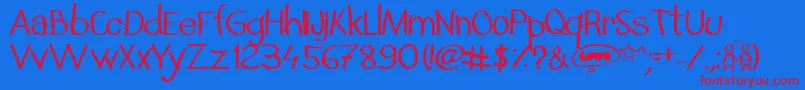 InSecretILoveYou Font – Red Fonts on Blue Background