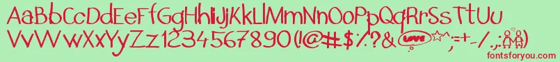 InSecretILoveYou Font – Red Fonts on Green Background