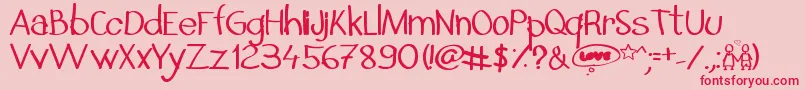 InSecretILoveYou Font – Red Fonts on Pink Background