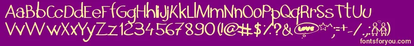 InSecretILoveYou Font – Yellow Fonts on Purple Background