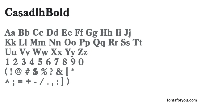 Шрифт CasadlhBold – алфавит, цифры, специальные символы