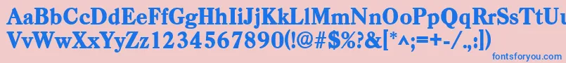 フォントCasadlhBold – ピンクの背景に青い文字