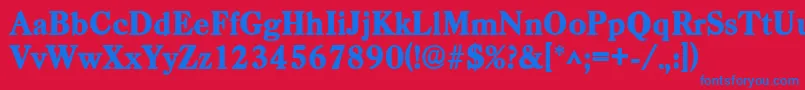 フォントCasadlhBold – 赤い背景に青い文字