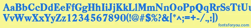 CasadlhBold Font – Blue Fonts on Yellow Background