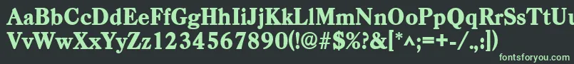 フォントCasadlhBold – 黒い背景に緑の文字