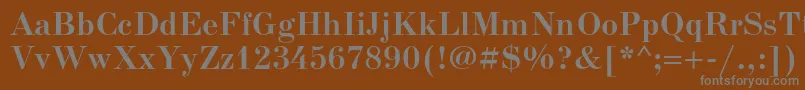 フォントNewstandardcBold – 茶色の背景に灰色の文字