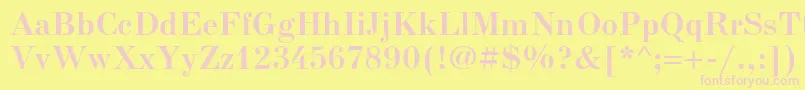 NewstandardcBold Font – Pink Fonts on Yellow Background