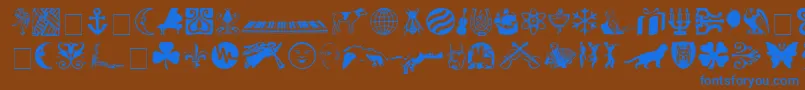 Czcionka DavysnewotherNormal – niebieskie czcionki na brązowym tle