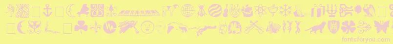 Czcionka DavysnewotherNormal – różowe czcionki na żółtym tle
