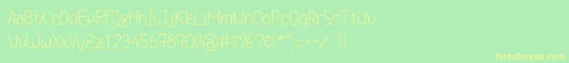 Genji Font – Yellow Fonts on Green Background