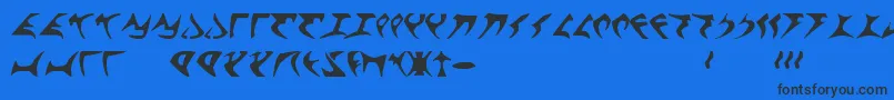 Fonte KlingonFont – fontes pretas em um fundo azul