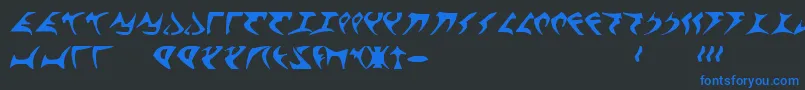 フォントKlingonFont – 黒い背景に青い文字