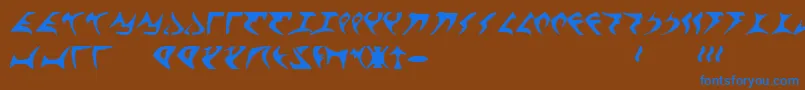 Fonte KlingonFont – fontes azuis em um fundo marrom