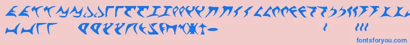 KlingonFont Font – Blue Fonts on Pink Background