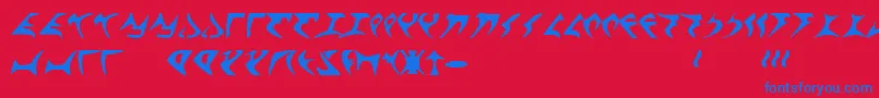KlingonFont Font – Blue Fonts on Red Background