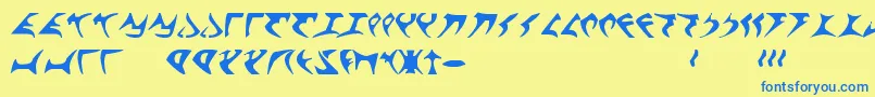 KlingonFont Font – Blue Fonts on Yellow Background