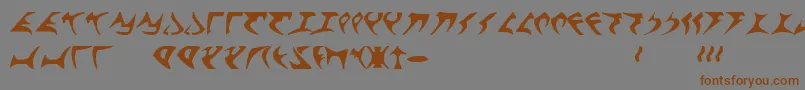 Fonte KlingonFont – fontes marrons em um fundo cinza