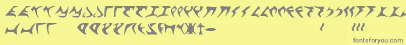 KlingonFont Font – Gray Fonts on Yellow Background