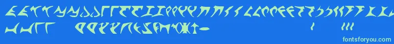 KlingonFont-fontti – vihreät fontit sinisellä taustalla