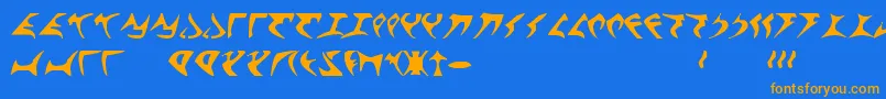 KlingonFont Font – Orange Fonts on Blue Background