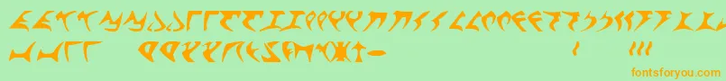 KlingonFont Font – Orange Fonts on Green Background
