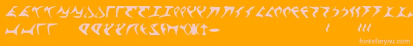 KlingonFont-fontti – vaaleanpunaiset fontit oranssilla taustalla