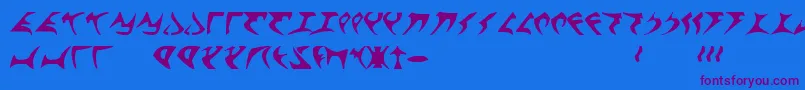 フォントKlingonFont – 紫色のフォント、青い背景