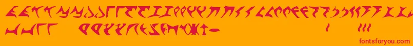フォントKlingonFont – オレンジの背景に赤い文字