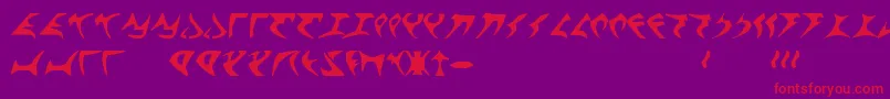 KlingonFont-Schriftart – Rote Schriften auf violettem Hintergrund