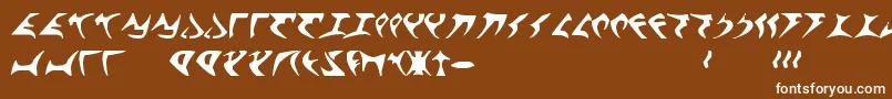 KlingonFont-fontti – valkoiset fontit ruskealla taustalla