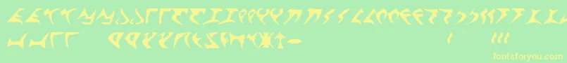 KlingonFont Font – Yellow Fonts on Green Background