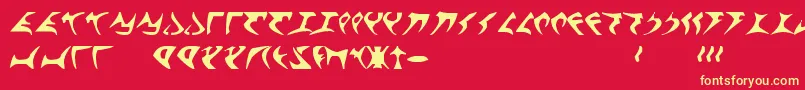 KlingonFont Font – Yellow Fonts on Red Background