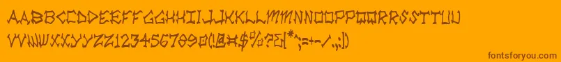 Lisätietoja Radv2c-fontista Radv2c-fontti – ruskeat fontit oranssilla taustalla
