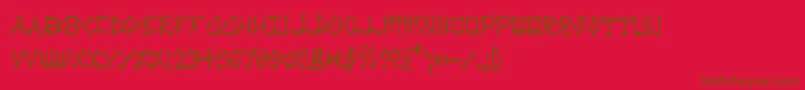 Czcionka Radv2c – brązowe czcionki na czerwonym tle