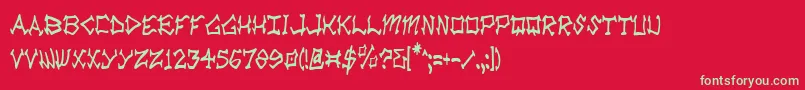 Radv2c Font – Green Fonts on Red Background