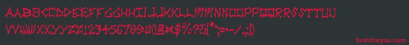 Radv2c Font – Red Fonts on Black Background