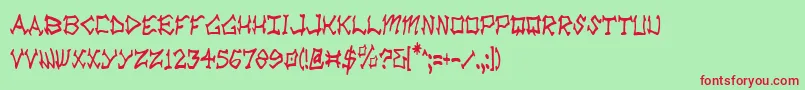 Radv2c Font – Red Fonts on Green Background