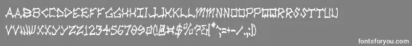 フォントRadv2c – 灰色の背景に白い文字