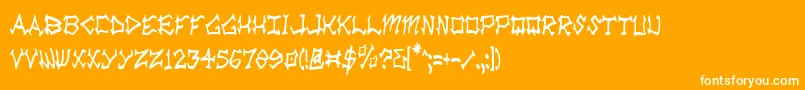 フォントRadv2c – オレンジの背景に白い文字